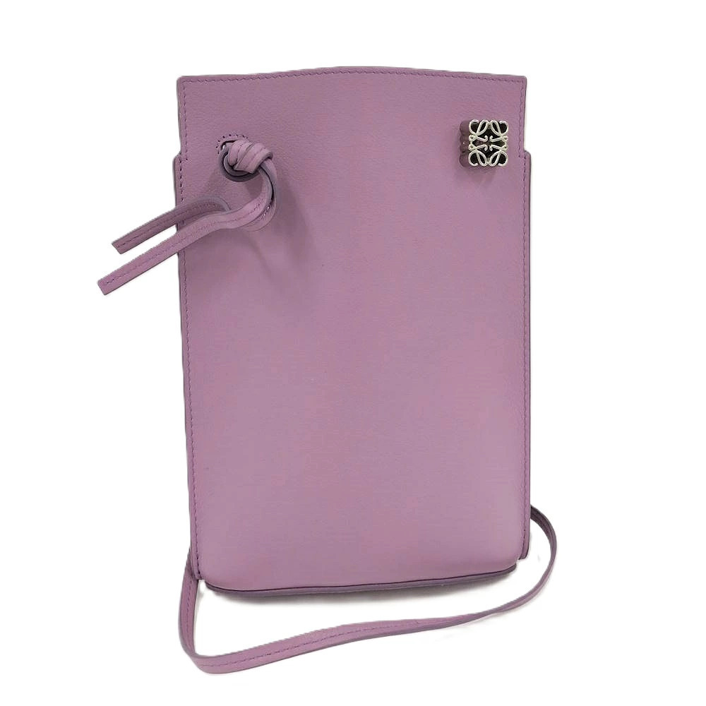 Loewe Dice Pocket Shoulder Bag Anagram Leather Purple